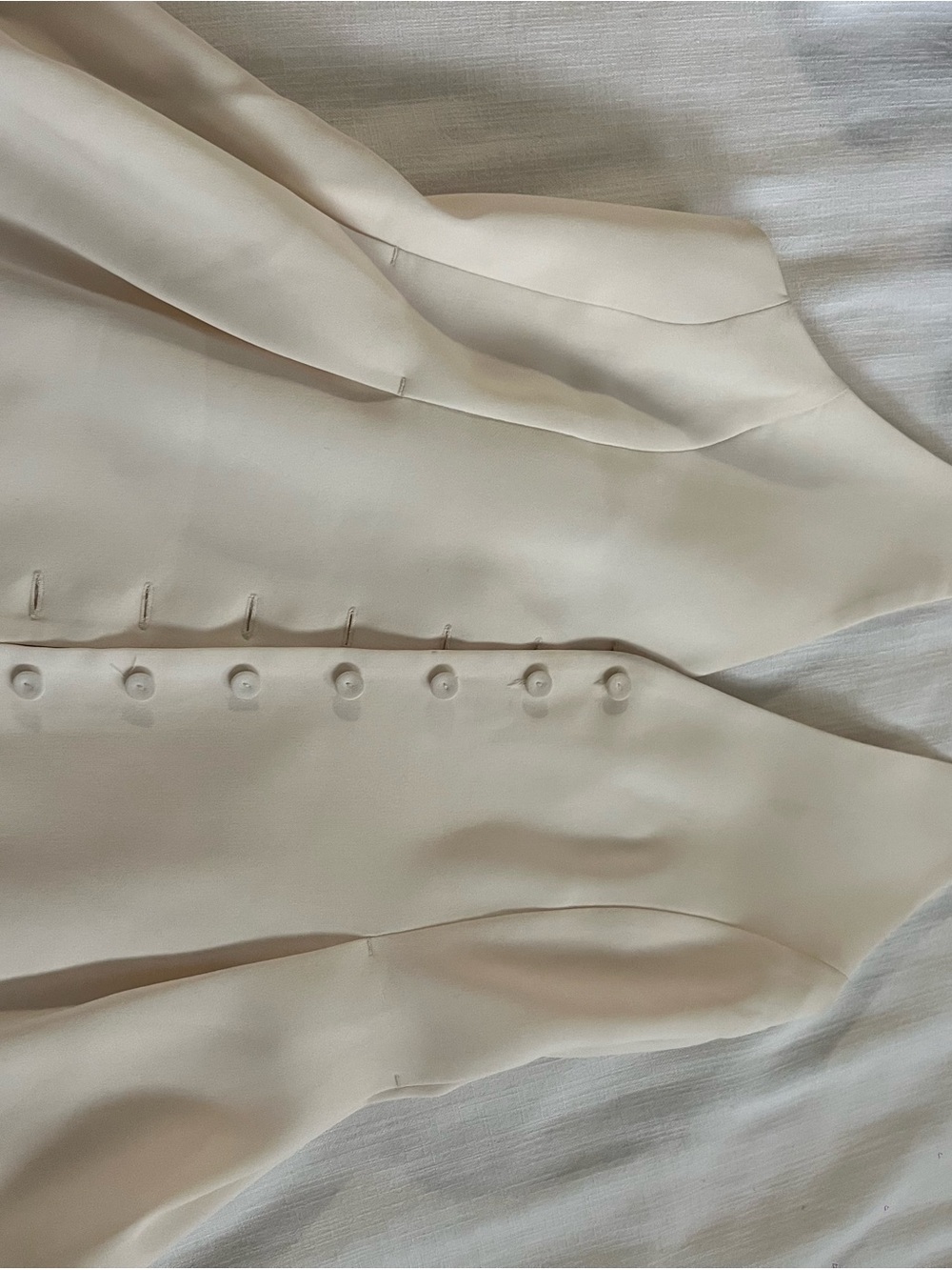 Mango Women's Ivory Tailored Blazer with Covered Buttons